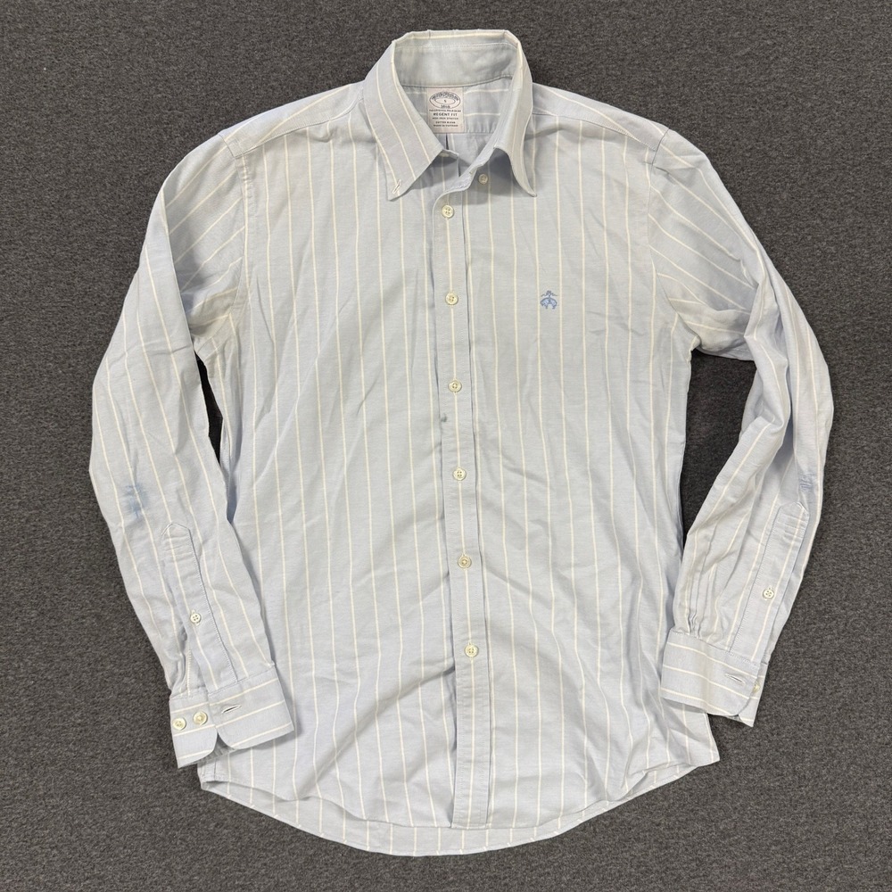 Modern Brooks Brothers Regent Fit Shirt Mens S Blue Good Striped Non-Iron
